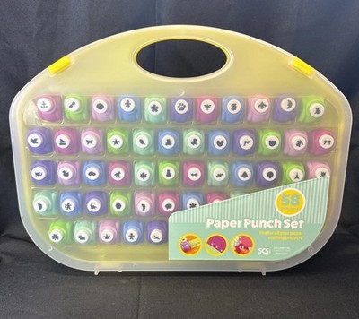 Paper Punch Set - 58pc Mini Paper Punchers with Case - SCS Direct