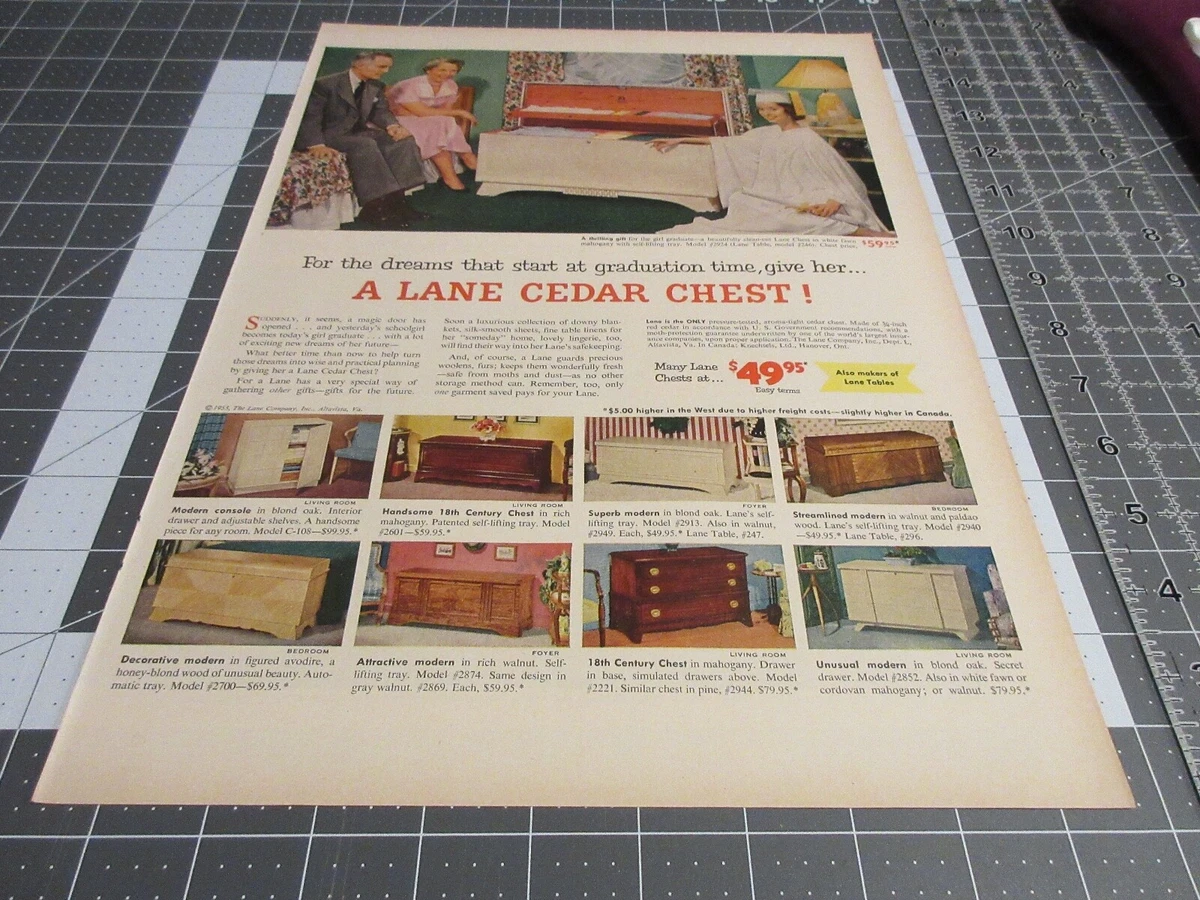 1953 Lane Cedar Chest dreams start at graduation Print Ad eBay