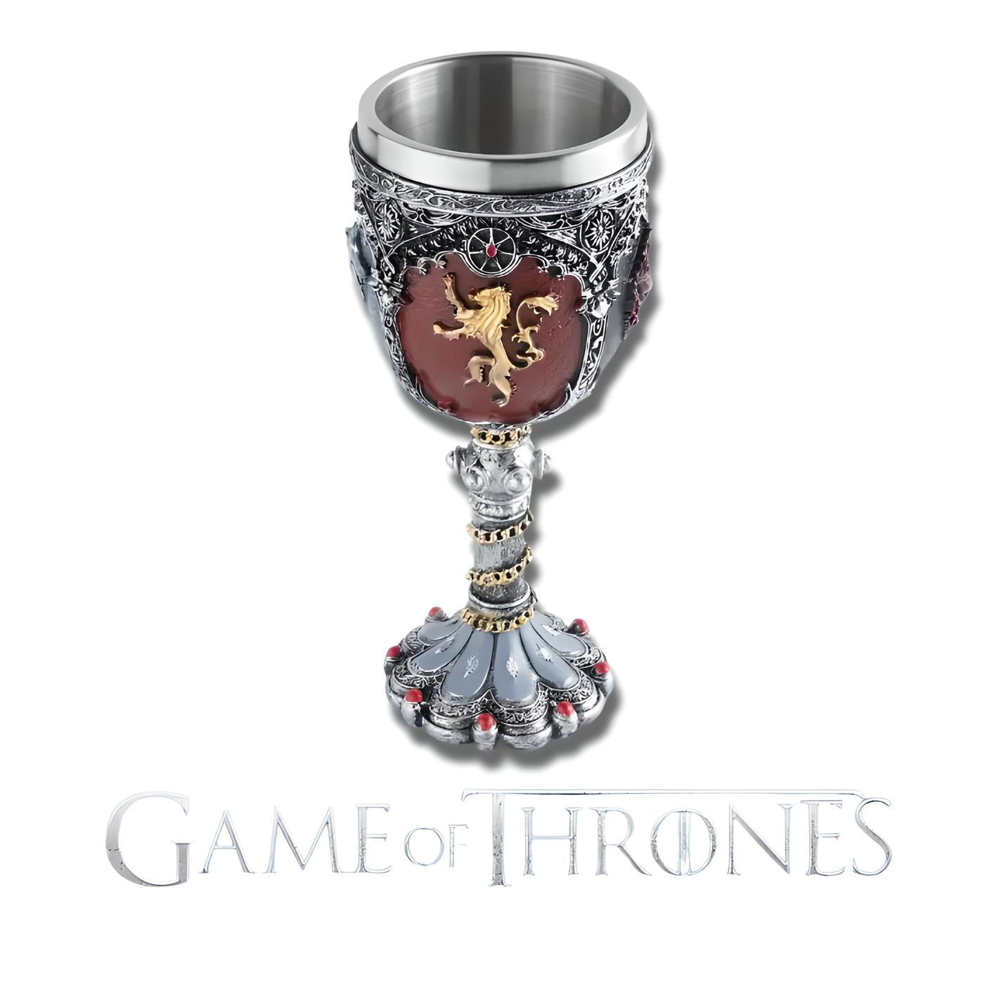 GAME OF THRONES CHALICE Silver House Sigil Goblet Cup Fantasy Glass (Cool Gift!)
