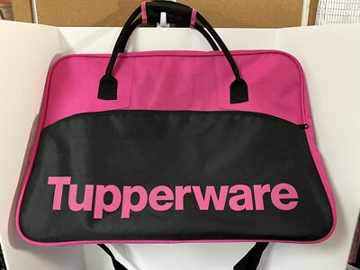 RARE Tupperware Pink and Black Large Bag Consultant Logo Award 23'' x 9.5  x 16''