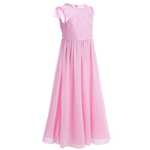 US Girls Kid Chiffon Flower Dress Princess Pageant Bridesmaid Wedding Party Gown - Picture 41 of 63