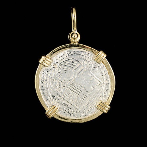 Joyería Tesoro Hundido Atocha - Piezas Medianas de 8 Monedas de Plata Colgante - Imagen 2 de 5
