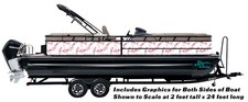 Pink Gray Butterfly Pattern White Wrap Decal Vinyl Fishing Bass Pontoon Boat