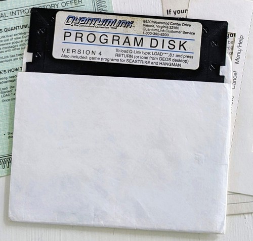 1986 Quantum Link, Pre AOL Collectible, Install Floppy Disk Set for Commodore 64 - Afbeelding 5 van 7