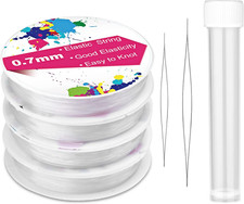 4 Rolls Elastic Stretch Thread for Bracelets, Transparent Beading String with 2