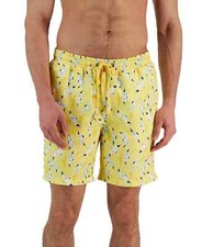 CLUB ROOM Yellow Swimming Shorts Bathing Suit Seagull Quick Dry Swim Trunks 2XL
