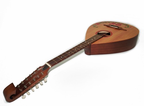 Neue Akustikgitarre 12 Saiten Folk Laute Vihuela Kobza handbemalt Naturholz - Bild 10 von 11