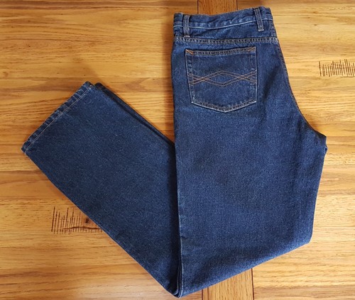Hard Yakka Mens Dark Blue Denim Jeans ~ Brass Zip ~ Size97S ~ NEW/Missing Button - Picture 9 of 12