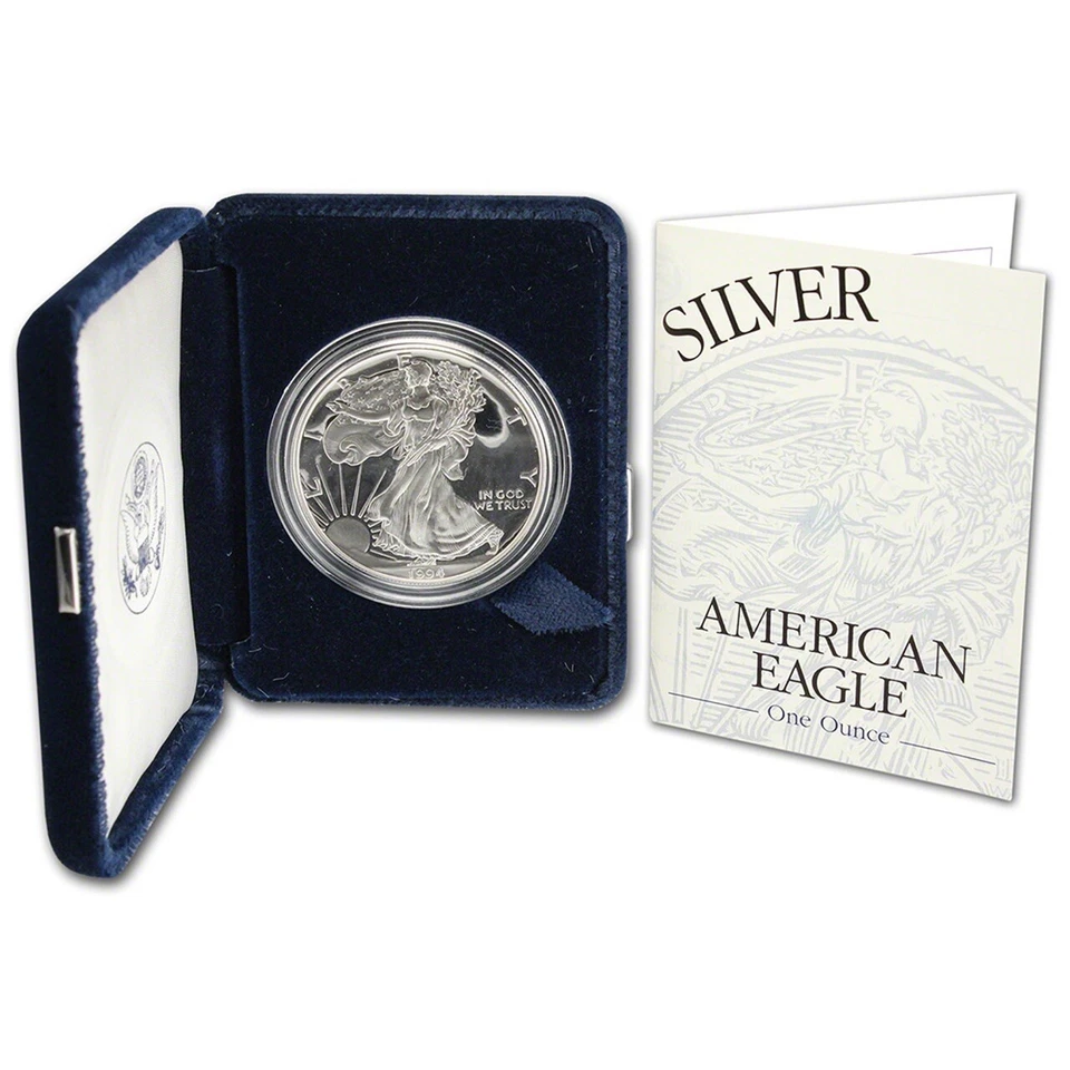 American Silver Eagle Proof 1994 Uncirculated $1 Coin OGP & COA Lowest Montage - Image 2 of 4