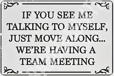 If You See Me Talking To Myself Funny Sign 8" x 12" Aluminum Metal Sign
