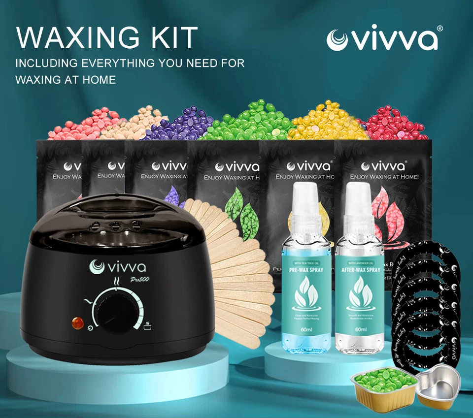 VIVVA Wax Warmer Hair Removal Kit Waxing Heater Pot 8 Flavors Wax Beans AU Plug - image 2 of 4