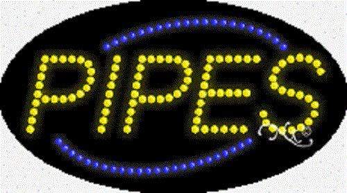 NEW "PIPES" 27x15 BORDER OVAL SOLID/ANIMATED LED SIGN w/CUSTOM OPTIONS 24275 - Picture 1 of 3