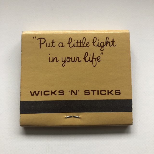 Vintage Matchbook Wicks N Sticks Candle Store Put a Little Light in