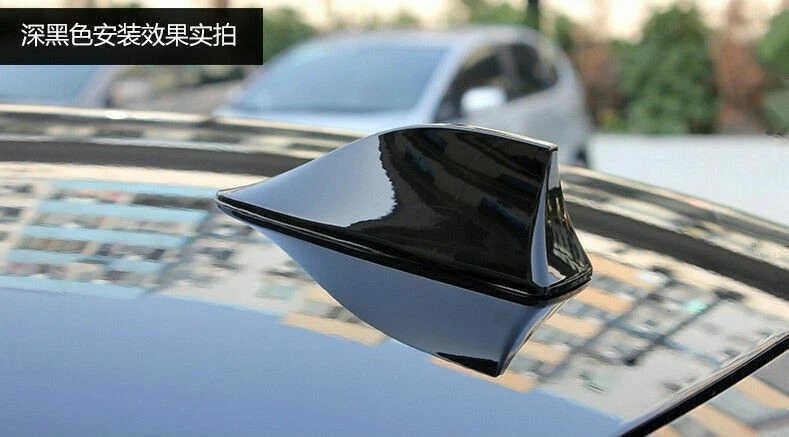 Radio de techo universal negra para automóvil SUV estilo aleta de tiburón antena de señal AM/FM Foto 4 de 4