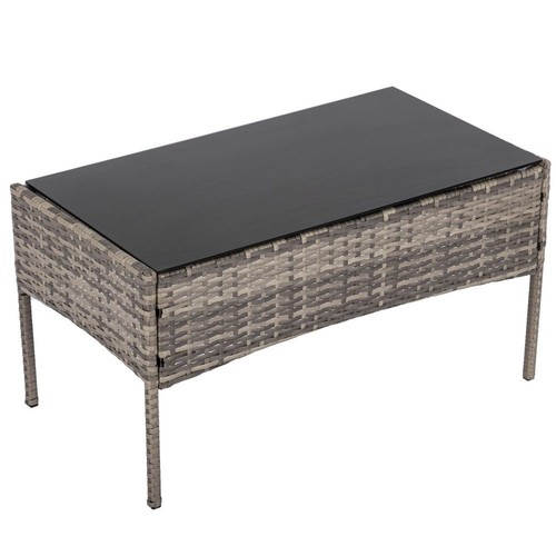 4 Seater Wicker Outdoor Lounge Set - Mixed Grey - Picture 4 of 7