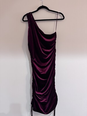 House of Harlow 1960 Velvet Ruched One Shoulder Midi Dress Large Burgundy Luxe | eBay House of Harlow 1960 Velvet Ruched One Shoulder Midi Dress Large Burgundy Luxe | eBay