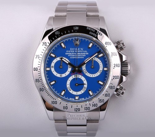 Rolex Herren Daytona Chronograph 116520 Edelstahl Auster blaues Zifferblatt 40 mm Uhr - Bild 3 von 4
