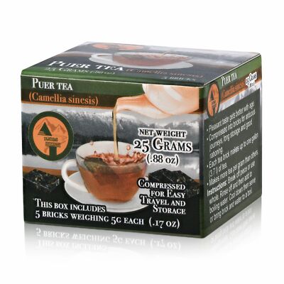 Puer Tea Real Leaf Ripe Post Fermented 5 Compressed 5gram Bricks .17oz. Sampler 