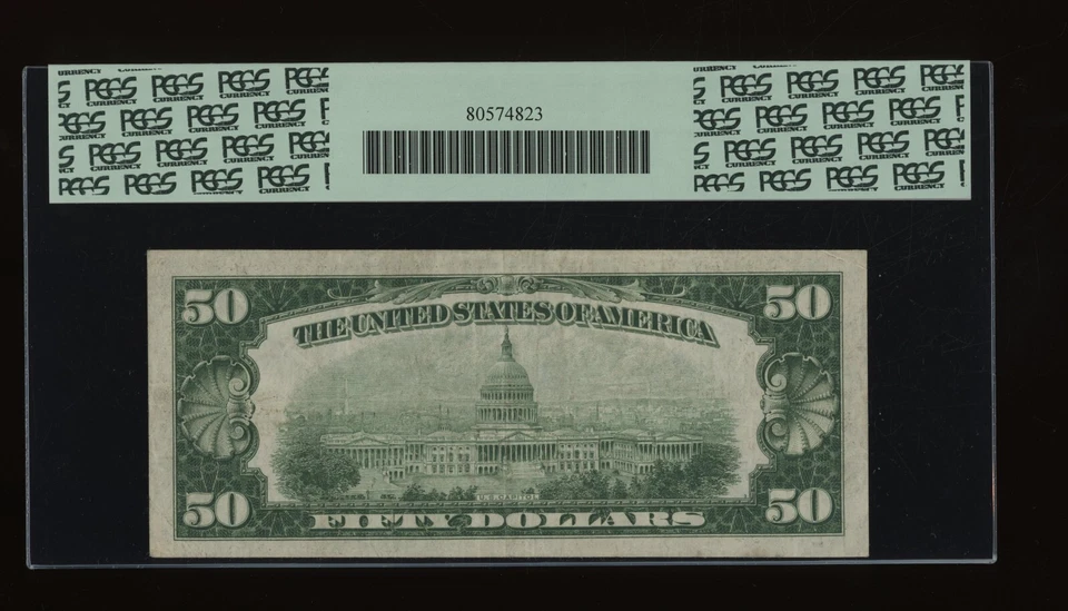 DBR 1928 $50 Atlanta Numeral Fr. 2100-F PCGS 30 Serial F00282658A - Image 2 of 2