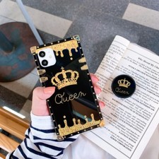 Queen Crown Lips Phone Stand Case Cover For iPhone 16 Pro Max 15 14 13 12 11 XR