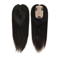 Women Topper Silk Top Human Cuticle Remy Hair Black Hair Top Pieces SP82#NC 14''