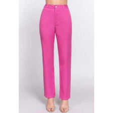 ACTIVE BASIC High Waist Straight Twill Pants