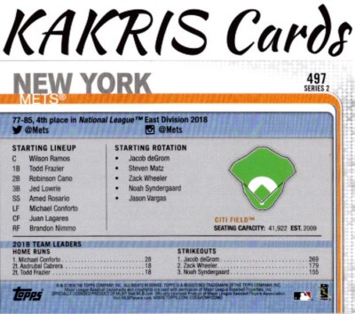 2019 Topps Series2 #497 New York Mets Citi Field 2009