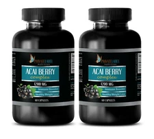 Natural Fat Burner - ACAI Berry 1200mg - for Weight Loss 2 Bottle 120 Capsules