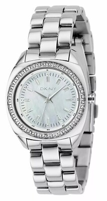 Authentic DKNY Women’s Mother of Pearl Watch Silver Stainless Steel Crystal DKNY Mother of Pearl Dial Stainless Steel Crystal Accent NY  main image 3