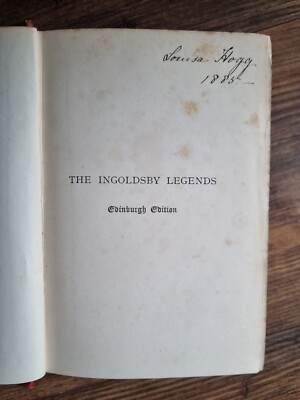 The Ingoldsby Legends By Thomas Ingoldsby Edinburgh Ed. 1882 | eBay UK
