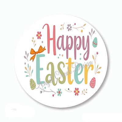 HAPPY EASTER PARTY FAVORS ENVELOPE SEALS EASTER SCRAPBOOK STICKERS LABELS