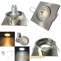 LED Einbaustrahler Deckenspot Einbauleuchte Eckig Schwenkbar GU10 7W 230V Spots
