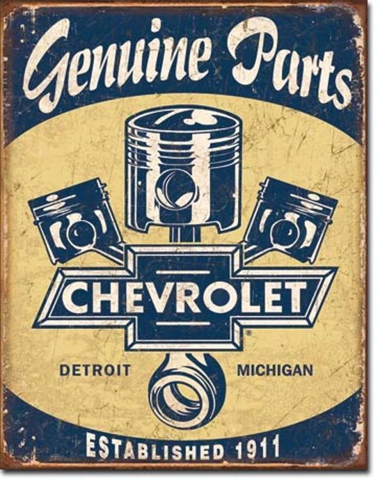Chevy USA Chevrolet Vintage Retro Style Teile Werkstatt 40 x 31cm  Metall Schild - Bild 1 von 1