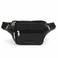 100 Genuine Goatskin Leather Fanny Pack Waist Bag with Adjustable Strap