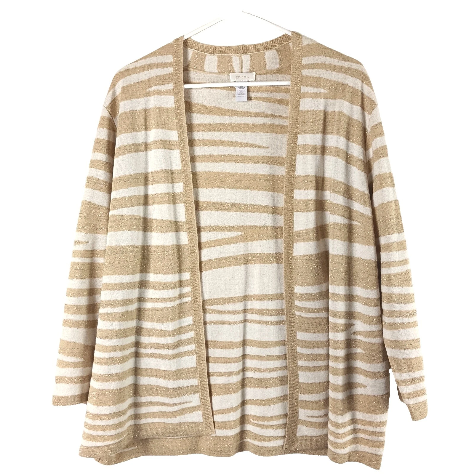 Lana a Rayas Suéteres Chico's Cardigan para Mujer