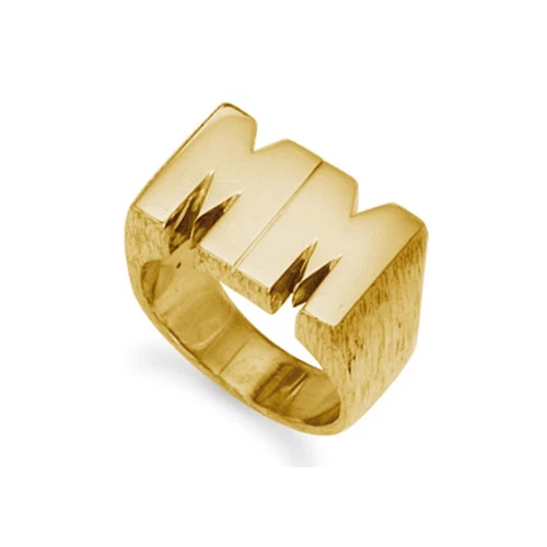 Mens 9ct gold initial ring deals