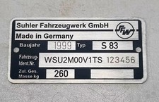 Typenschild Simson S53 S83 SD50 SM50 SR50 SRA SFW Suhler Fahrzeug Werke graviert