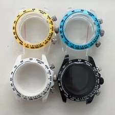 39MM Rubber Watch Case Strap Sapphire Glass Case for Quartz VK63 Movement Part