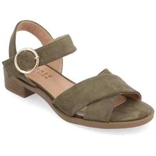 Journee Collection Cressida Crisscross Strap Sandals 9 -Olive-