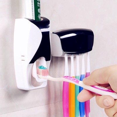 Fashion Home Bathroom Touch me Automatic Toothpaste Dispenser + 5pcs Toothbrush 