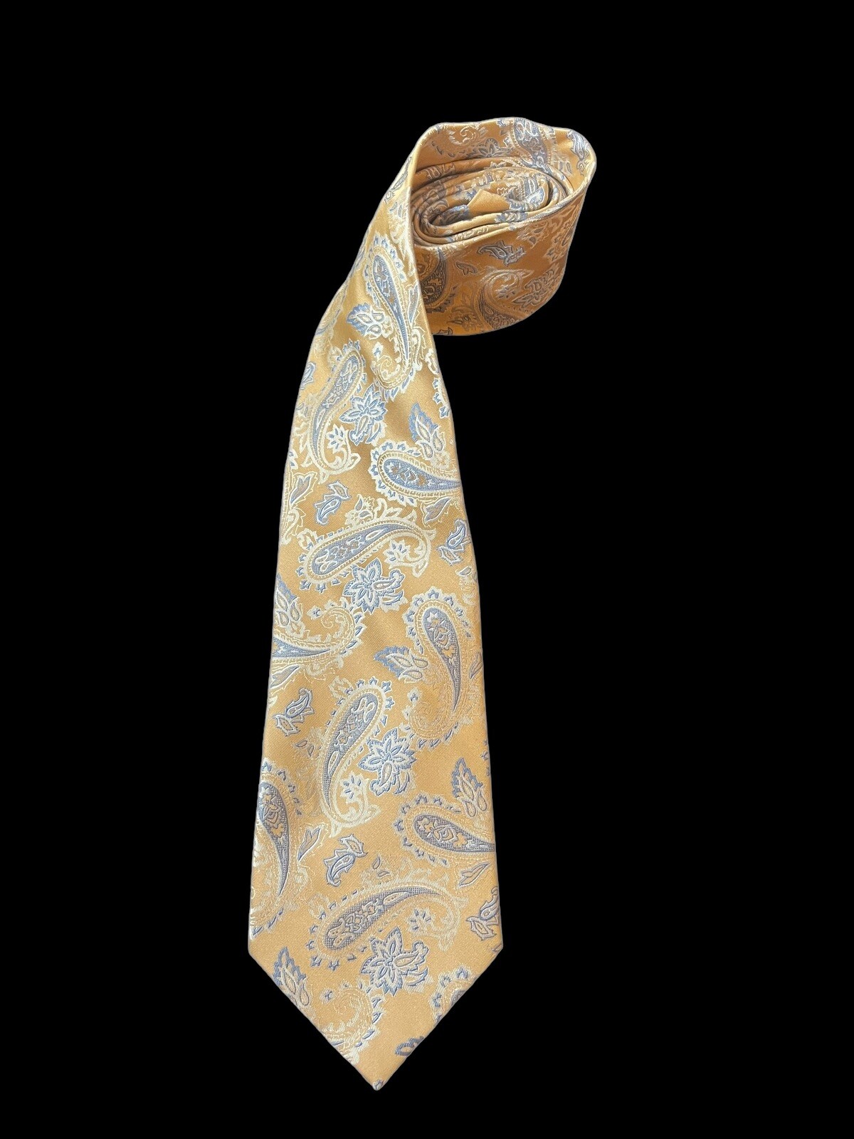 MICHAEL KORS Men's Neck Tie 100% Silk Gold Paisley Standard 58" x 3.5" thumbnail 3