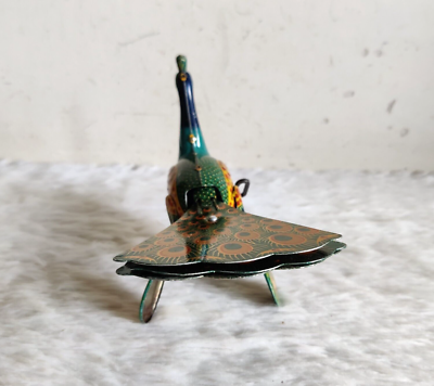 Vintage Proud Peacock Boxed Wind Up Tin Toy ALPS TM Japan Rare