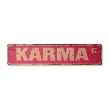 KARMA Vintage Street Sign Childrens Name Room Metal Sign