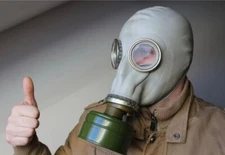 VINTAGE SOVIET RUSSIAN MILITARY GP-5 GAS MASK SET W/ CARRY BAG & FILTER GP5 ..