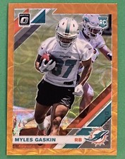 2019 Panini Donruss Optic Rookies Orange Scope Prizm /79 Myles Gaskin RC #131