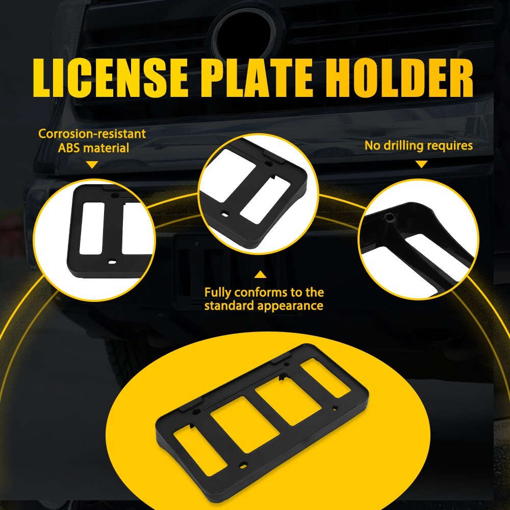 Black For 2007-2013 Toyota Tundra Front License Plate Bracket
