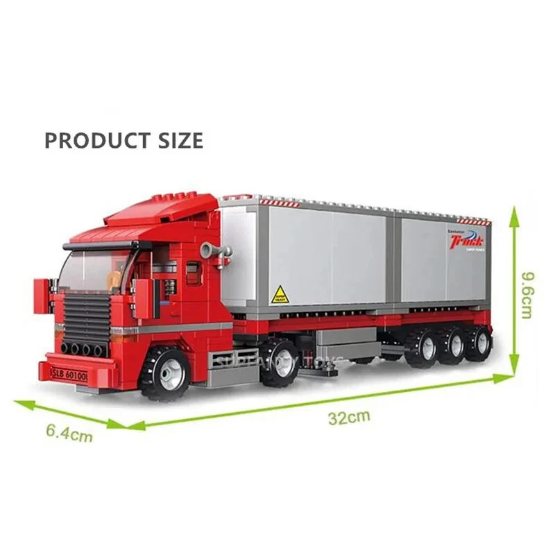 345PCS City Double Container Freight Car Building Blocks Transport Truck Bricks - Image 4 of 4