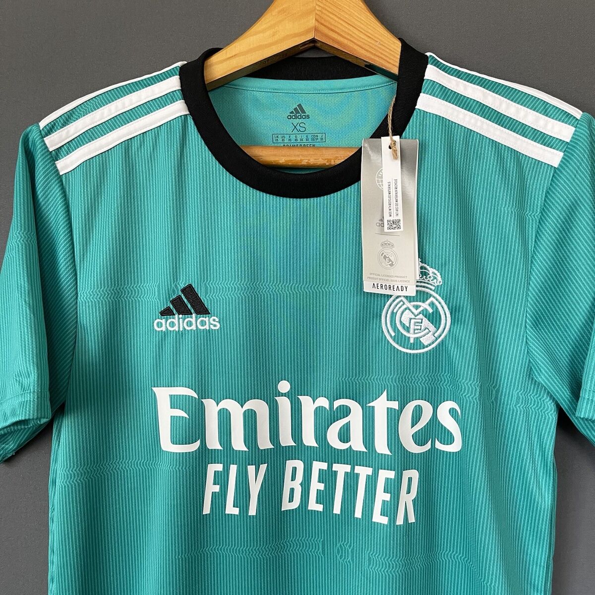 REAL MADRID JERSEY 2021/22 THIRD SIZE XS MENS SOCCER REAL MADRID JERSEY 2021/22 THIRD SIZE XS MENS SOCCER