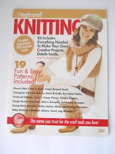 Boye I Taught Myself Knitting Book and DVD 19 Patterns No Tools
