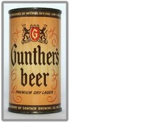 Vintage Gunther's Flat Top Beer Can Baltimore MD Fridge Magnet